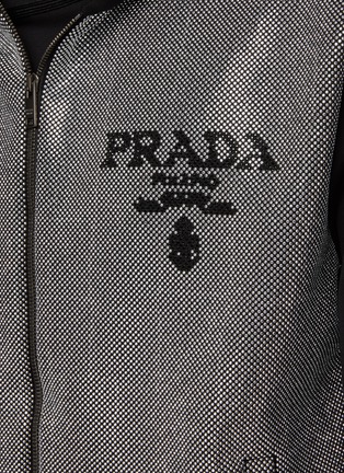  - PRADA - Zip Front Studded Fleece Hoodie