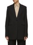 Main View - Click To Enlarge - JIL SANDER - TAILORED SINGLE BREASTED COLLARLESS WOOL BLAZER