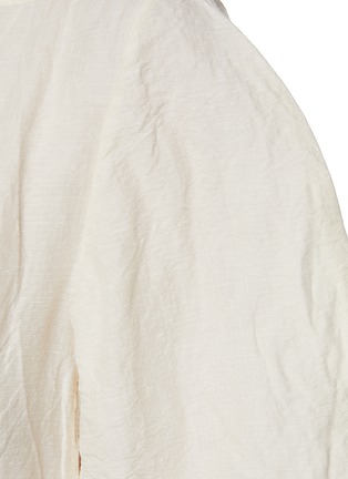 - JIL SANDER - Round Sleeve Panelled Godet Linen Cotton Blend Maxi Dress
