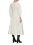 Back View - Click To Enlarge - JIL SANDER - Round Sleeve Panelled Godet Linen Cotton Blend Maxi Dress