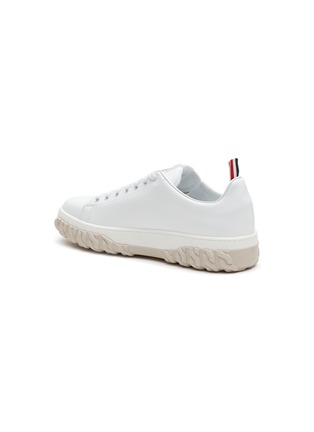  - THOM BROWNE - VITELLO CALF LEATHER CABLE KNIT SOLE COURT SNEAKERS