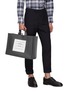 Figure View - Click To Enlarge - THOM BROWNE - Paper label leather squared tote
