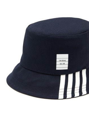 Detail View - Click To Enlarge - THOM BROWNE  - 4-BAR DETAIL COTTON BUCKET HAT