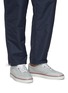 Figure View - Click To Enlarge - THOM BROWNE  - LEATHER ATHLETIC MESH LOW TOP LACE UP SNEAKERS