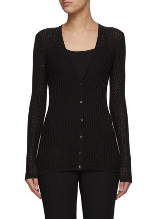Main View - Click To Enlarge - GABRIELA HEARST - ‘Homer’ V-Neck Ribbed Cashmere Cardigan