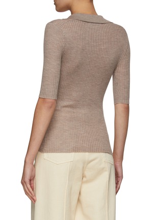 Back View - Click To Enlarge - GABRIELA HEARST - ‘Cano’ Short Sleeve Cashmere Blend Polo Shirt