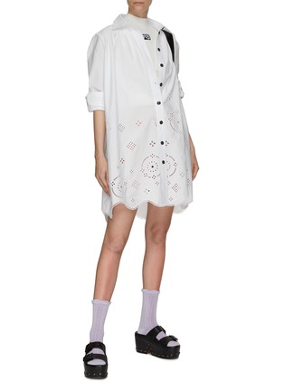 Figure View - Click To Enlarge - GANNI - Broderie Anglaise Cotton Shirt Dress