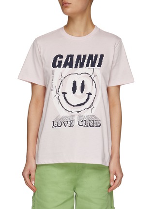 Main View - Click To Enlarge - GANNI - Digital smiley face print T-shirt