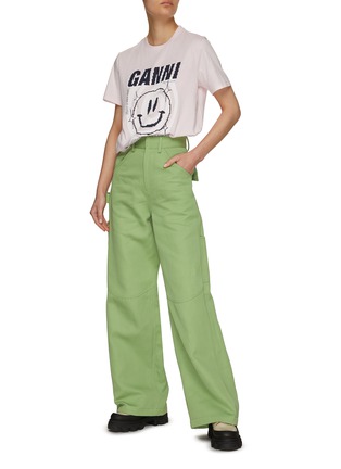 Figure View - Click To Enlarge - GANNI - Digital smiley face print T-shirt