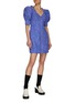 Figure View - Click To Enlarge - GANNI - Scrunchie strap 3D jacquard mini dress