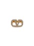 Main View - Click To Enlarge - VALENTINO GARAVANI - Pearl Crystal Encrusted 'V' Insignia Golden Ring