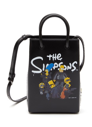 Main View - Click To Enlarge - BALENCIAGA - x The Simpsons graphic print leather phone holder