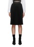 Main View - Click To Enlarge - PRADA - Logo Jacquard Elastic Waistband Pleated Midi Skirt