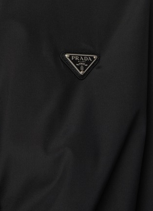  - PRADA - Logo Appliqué Drawstring Hem Silk Bowling Shirt