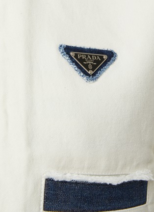  - PRADA - Logo Appliqué Denim Trim Detail Bowling Jacket