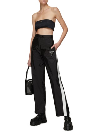 Figure View - Click To Enlarge - PRADA - Logo Embroidered Re-Nylon Track Pants