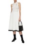 Figure View - Click To Enlarge - PRADA - Polo Collar Logo Knit Top Maxi Dress