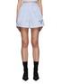 Main View - Click To Enlarge - PRADA - Logo Embroidered Stripe Pyjama Shorts