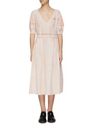 Main View - Click To Enlarge - PRADA - ‘Re-Edition CDC’ V-Neck Puff Sleeve Dress