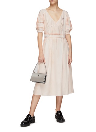 Figure View - Click To Enlarge - PRADA - ‘Re-Edition CDC’ V-Neck Puff Sleeve Dress