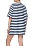 Back View - Click To Enlarge - PRADA - ‘Mariniere’ Logo Appliqued Stripe Denim Mini Dress
