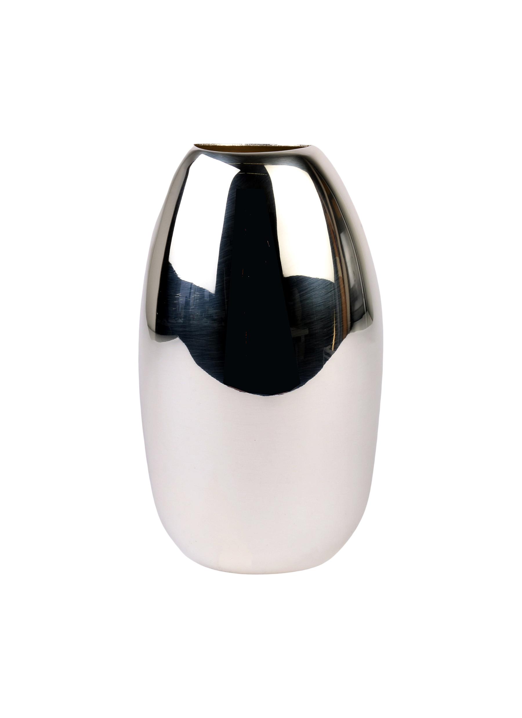 Medium Pebble Vase - Silver-plated