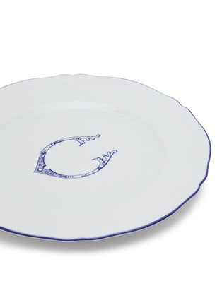 Detail View - Click To Enlarge - GINORI 1735 - Corona Monogram Blu C Initial Porcelain Charger Plate Set of 2
