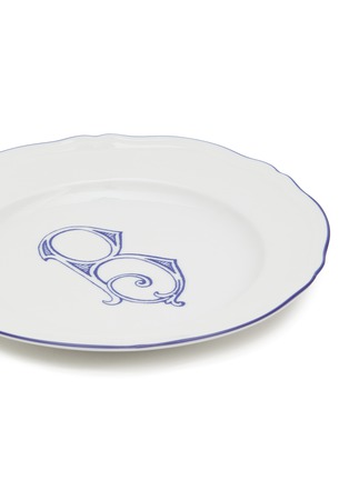 Detail View - Click To Enlarge - GINORI 1735 - Corona Monogram Blu B Initial Porcelain Flat Dessert Plate Set of 4