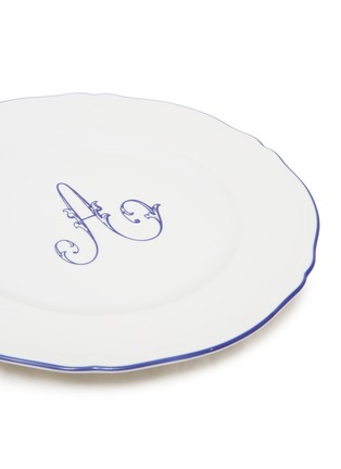 Detail View - Click To Enlarge - GINORI 1735 - Corona Monogram Blu A Initial Porcelain Charger Plate
