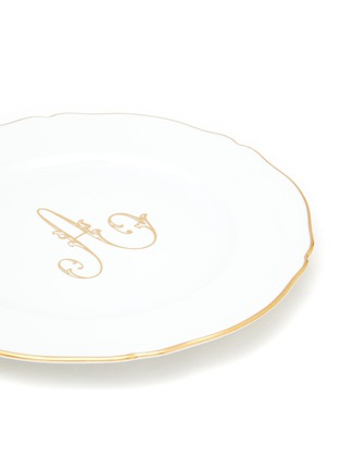 Detail View - Click To Enlarge - GINORI 1735 - Corona Monogram Oro A Initial Porcelain Charger Plate