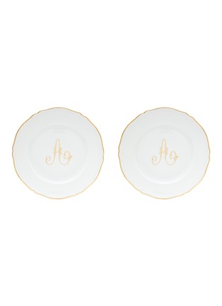 Main View - Click To Enlarge - GINORI 1735 - Corona Monogram Oro A Initial Porcelain Charger Plate