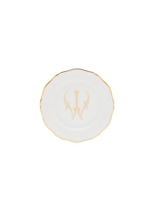 Main View - Click To Enlarge - GINORI 1735 - Corona Monogram Oro W Initial Porcelain Flat Bread Plate — Set of 4