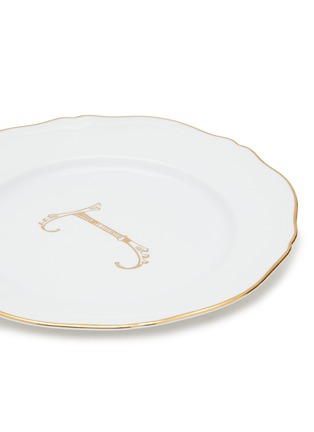 Detail View - Click To Enlarge - GINORI 1735 - Corona Monogram Oro J Initial Porcelain Flat Dinner Plate