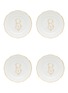 Main View - Click To Enlarge - GINORI 1735 - Corona Monogram Oro B Initial Porcelain Flat Dessert Plate Set of 4
