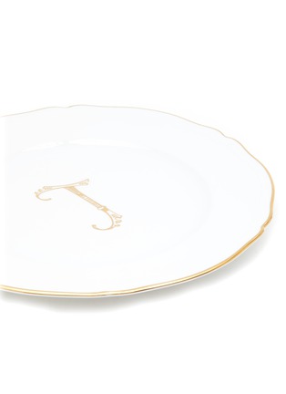 Detail View - Click To Enlarge - GINORI 1735 - Corona Monogram Oro J Initial Porcelain Charger Plate Set of 2