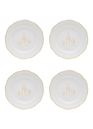 Main View - Click To Enlarge - GINORI 1735 - Corona Monogram Oro A Initial Porcelain Flat Dinner Plate