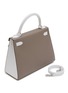 Figure View - Click To Enlarge - MAIA - Kelly Horseshoe Argile And White 28CM Epsom Leather Bag