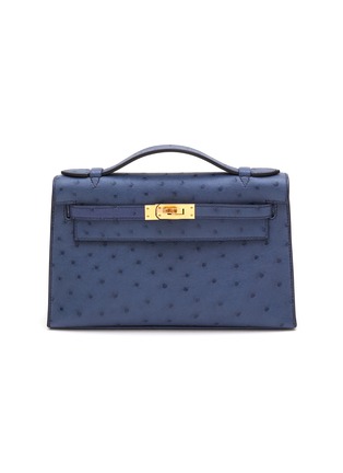 Main View - Click To Enlarge - MAIA - Mini Kelly Blue Roy Ostrich Leather Pochette Bag