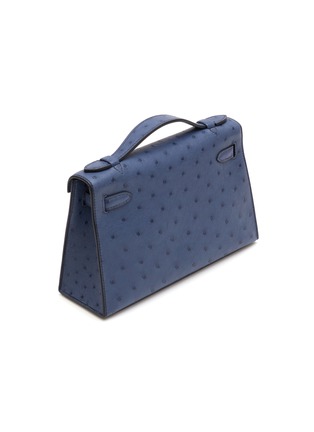Figure View - Click To Enlarge - MAIA - Mini Kelly Blue Roy Ostrich Leather Pochette Bag