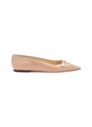 Main View - Click To Enlarge - JIMMY CHOO - Rosalia' Point Toe Leather Skimmer Flats