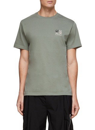 Main View - Click To Enlarge - LOEWE - Small Anagram Embroidery Cotton Crewneck T-Shirt