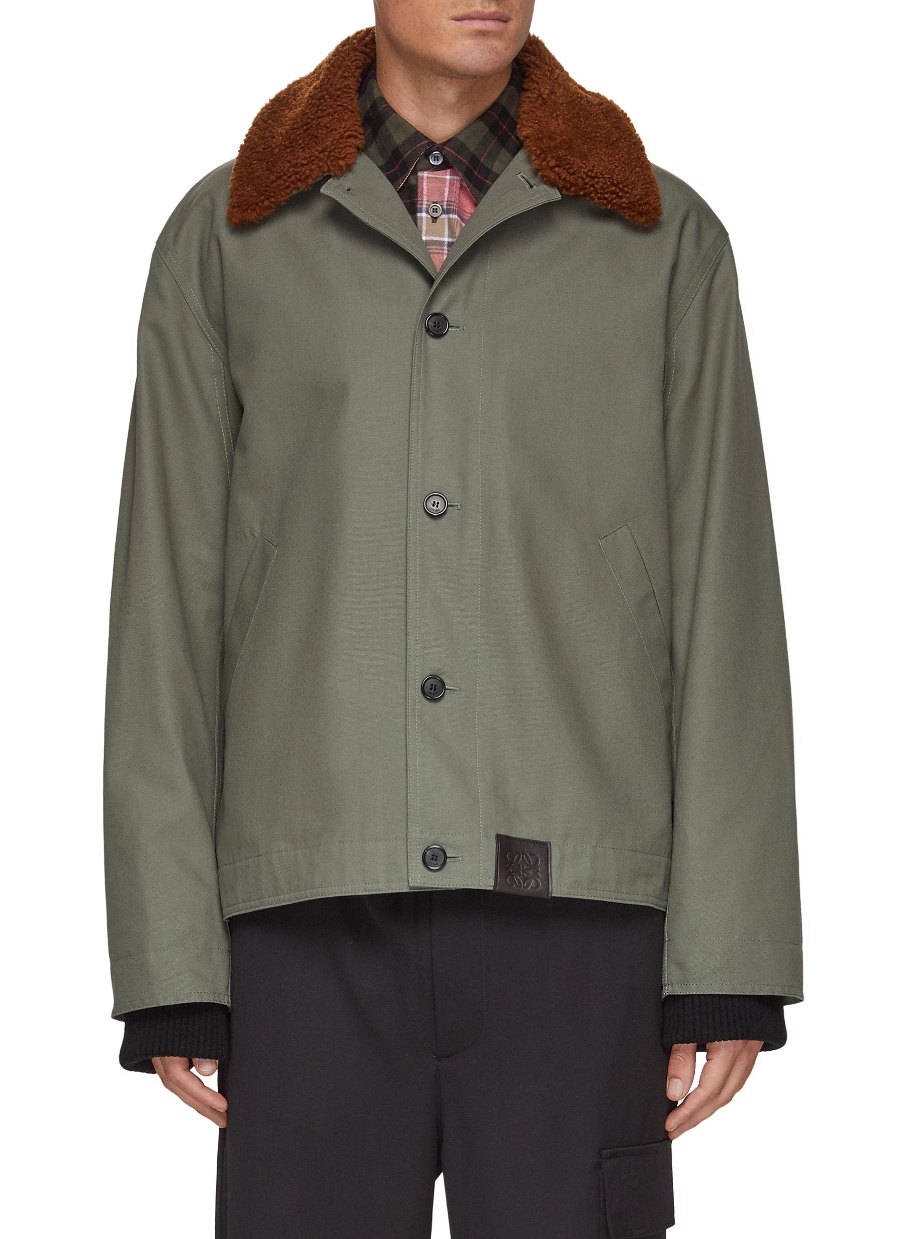 Detachable Shearling Collar Cotton Jacket
