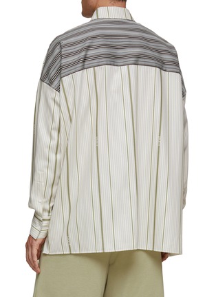 Back View - Click To Enlarge - LOEWE - Oversize Stripe Jacquard Cotton Wool Blend Shirt
