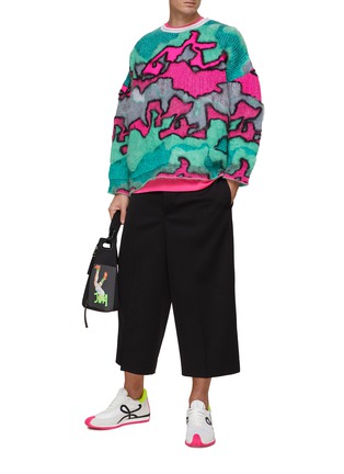 Figure View - Click To Enlarge - LOEWE - Crewneck Camouflage Mohair Sweater