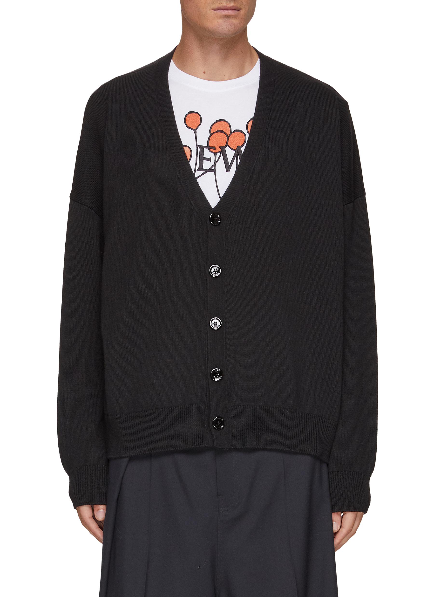 LOEWE | Mirror Logo Intarsia Wool Cardigan | Men | Lane Crawford