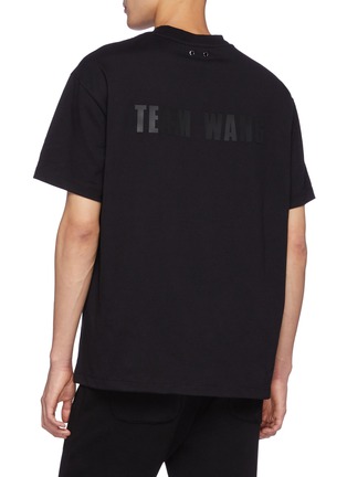 Back View - Click To Enlarge - TEAM WANG - Back Logo Print Cotton Crewneck T-Shirt