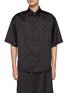 Main View - Click To Enlarge - TEAM WANG - Monogram Appliqued Oversized Short Sleeved Shirt