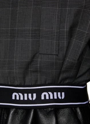  - MIU MIU - LONG SLEEVES ELASTIC LOGO HEM CHECKED CROPPED BLOUSON