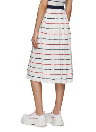 Back View - Click To Enlarge - MIU MIU - Striped Towelling Knit Midi Skirt