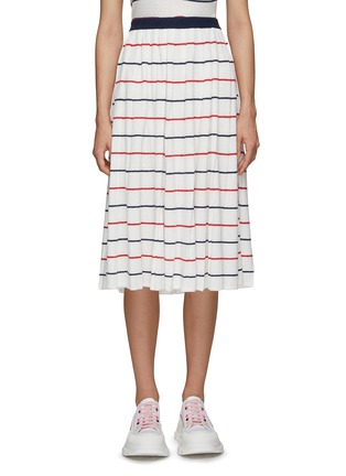 Main View - Click To Enlarge - MIU MIU - Striped Towelling Knit Midi Skirt
